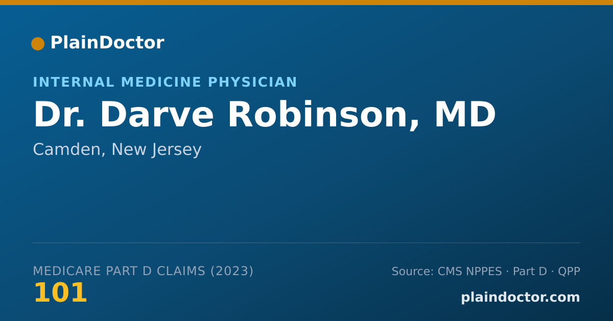 Shareable card for Darve Robinson, MD - Internal Medicine Physician, Camden, NJ