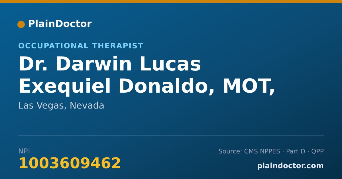 Shareable card for Darwin Lucas Exequiel Donaldo, MOT, OTR/L - Occupational Therapist, Las Vegas, NV