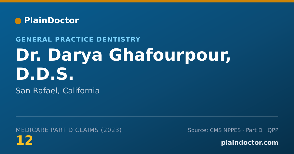 Shareable card for Darya Ghafourpour, D.D.S. - General Practice Dentistry, San Rafael, CA