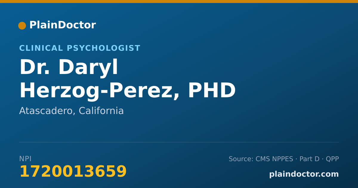 Shareable card for Daryl Herzog-Perez, PHD - Clinical Psychologist, Atascadero, CA