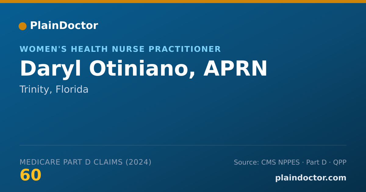 Shareable card for Daryl Otiniano, APRN - Women's Health Nurse Practitioner, Trinity, FL