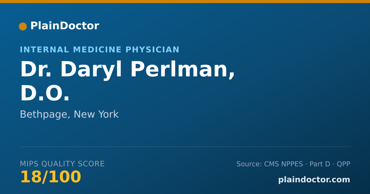 Shareable card for Daryl Perlman, D.O. - Internal Medicine Physician, Bethpage, NY