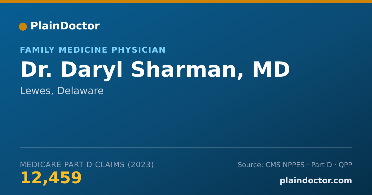 Shareable card for Daryl Sharman, MD - Family Medicine Physician, Lewes, DE