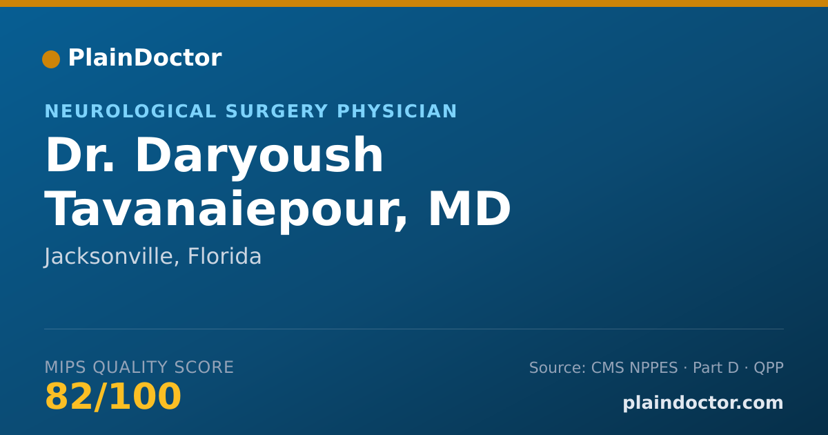 Shareable card for Daryoush Tavanaiepour, MD - Neurological Surgery Physician, Jacksonville, FL