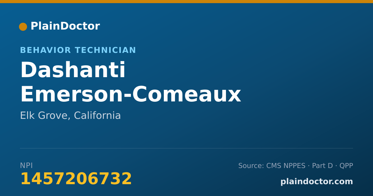 Shareable card for Dashanti Emerson-Comeaux - Behavior Technician, Elk Grove, CA