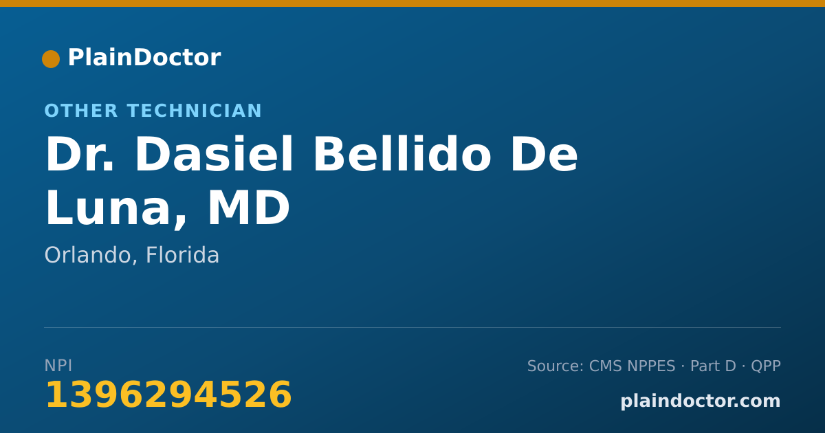 Shareable card for Dasiel Bellido De Luna, MD - Other Technician, Orlando, FL