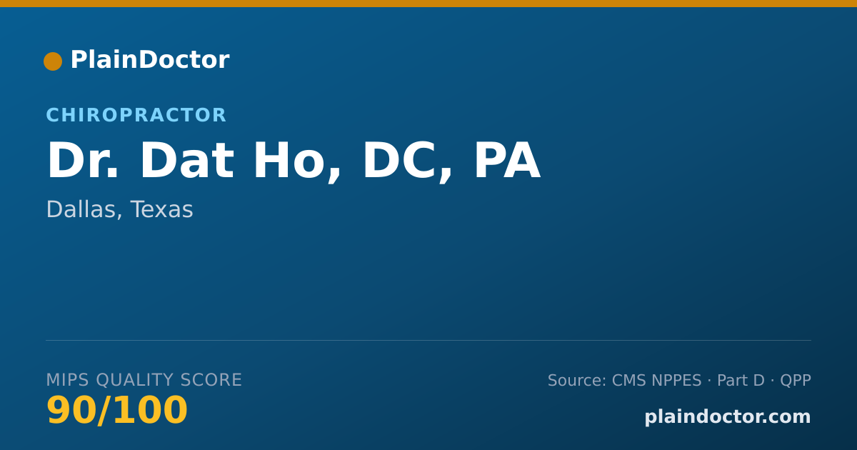 Shareable card for Dat Ho, DC, PA - Chiropractor, Dallas, TX