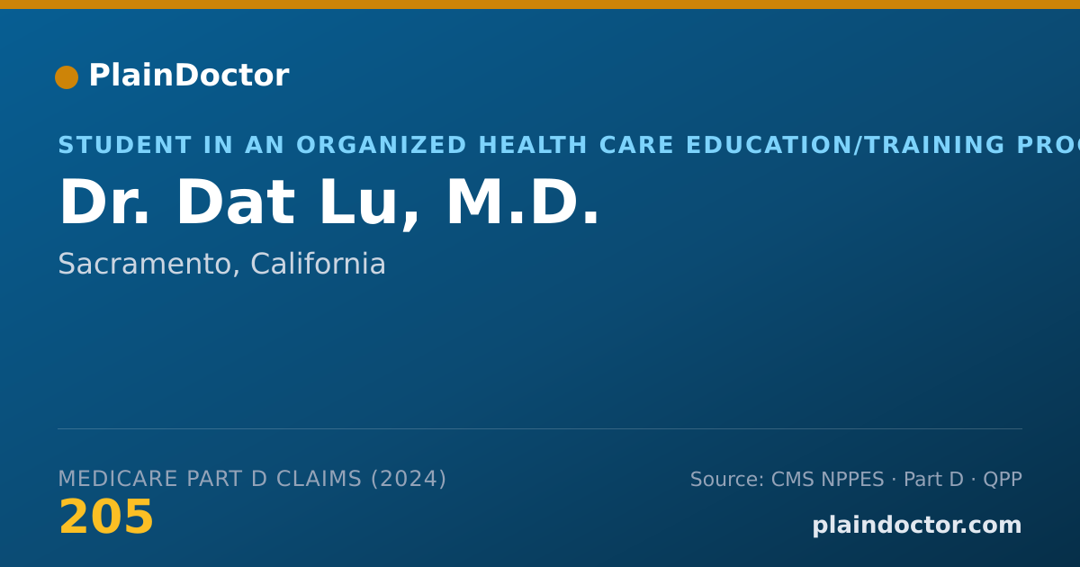 Shareable card for Dat Lu, M.D. - Student in an Organized Health Care Education/Training Program, Sacramento, CA
