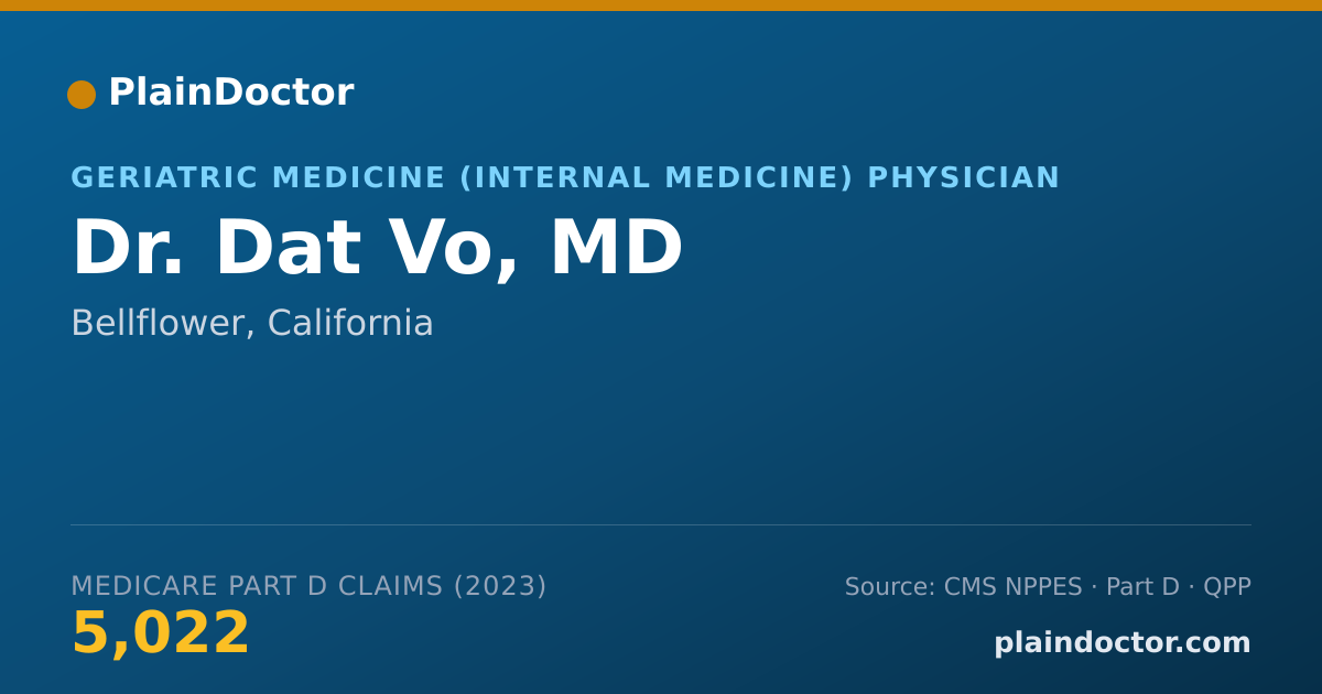 Shareable card for Dat Vo, MD - Geriatric Medicine (Internal Medicine) Physician, Bellflower, CA