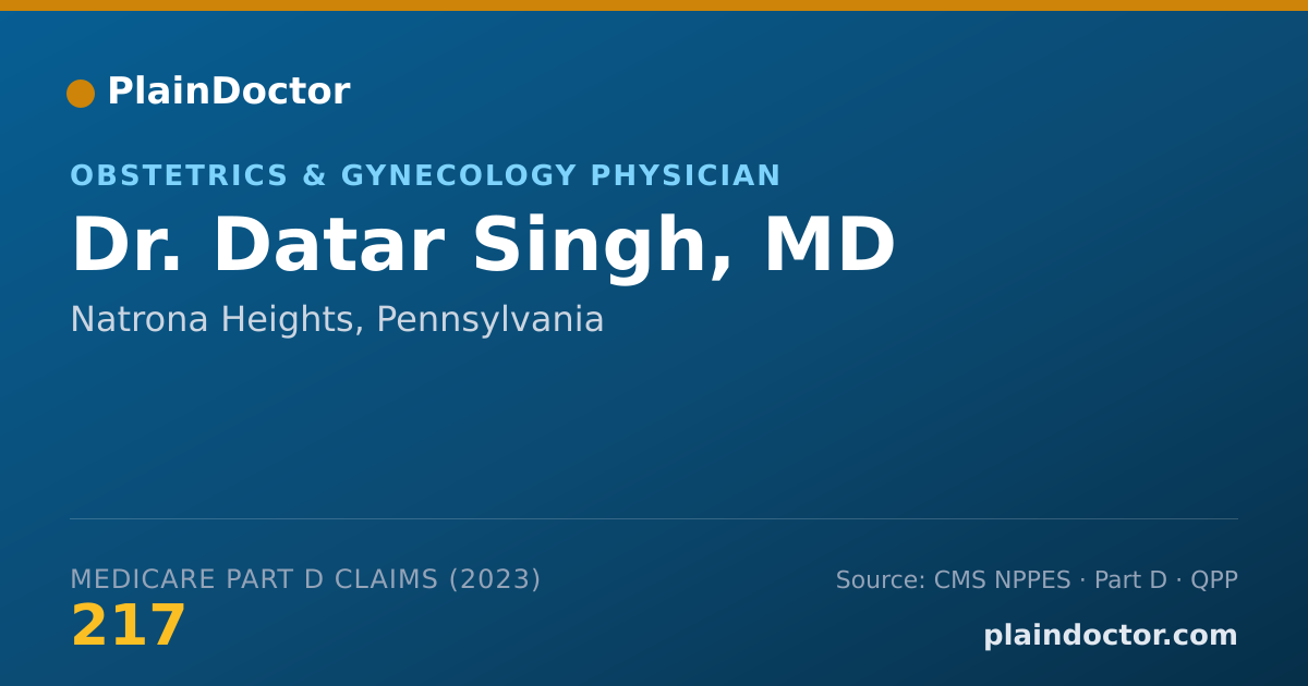 Shareable card for Datar Singh, MD - Obstetrics & Gynecology Physician, Natrona Heights, PA