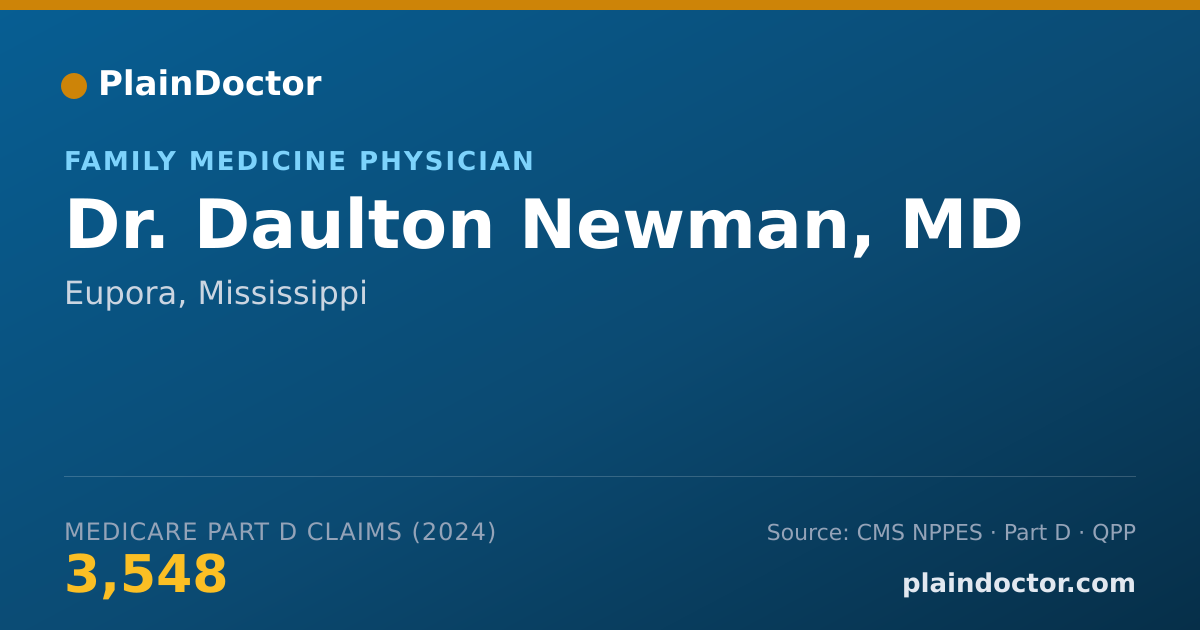 Shareable card for Daulton Newman, MD - Family Medicine Physician, Eupora, MS