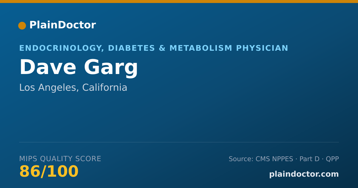 Shareable card for Dave Garg - Endocrinology, Diabetes & Metabolism Physician, Los Angeles, CA