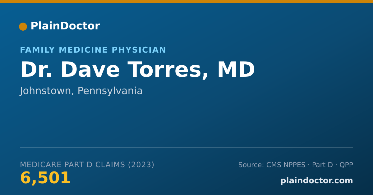 Shareable card for Dave Torres, MD - Family Medicine Physician, Johnstown, PA