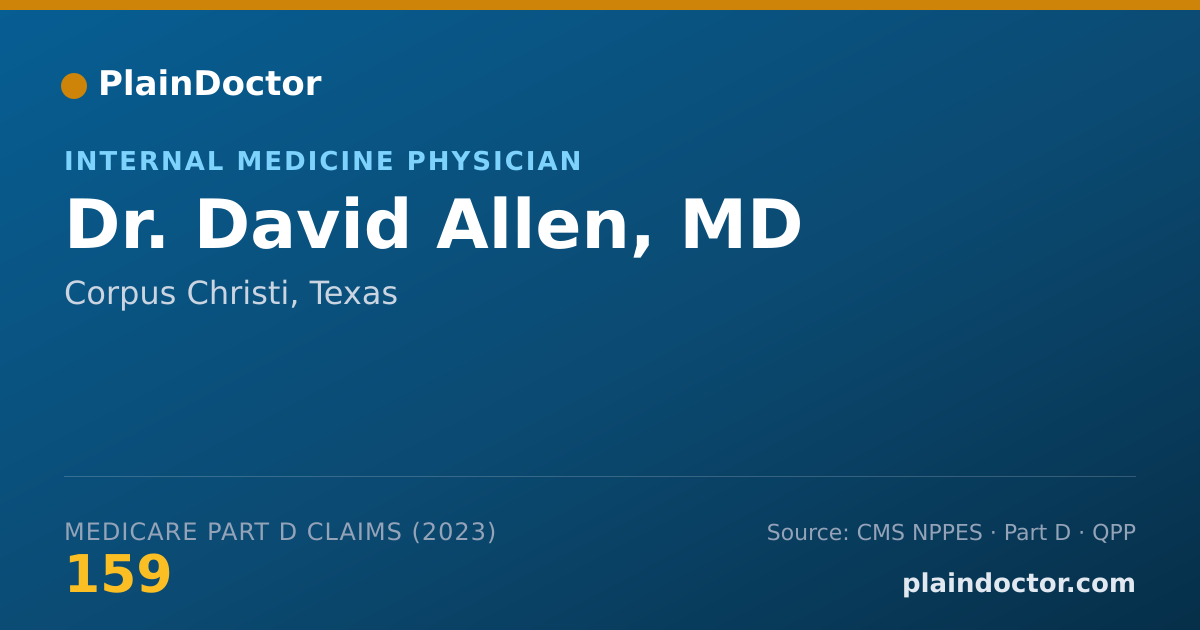 Shareable card for David Allen, MD - Internal Medicine Physician, Corpus Christi, TX