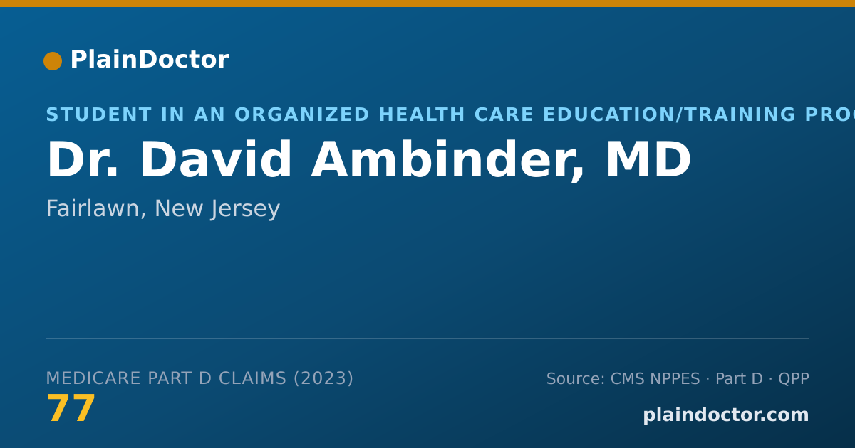 Shareable card for David Ambinder, MD - Student in an Organized Health Care Education/Training Program, Fairlawn, NJ