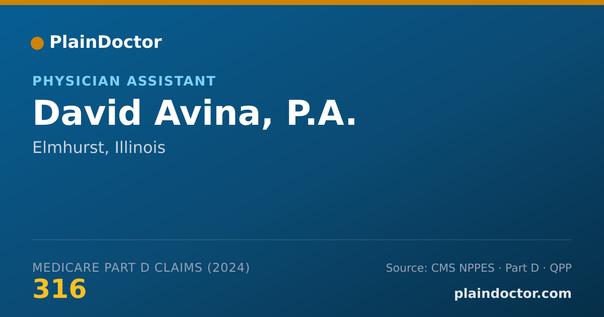 Shareable card for David Avina, P.A. - Physician Assistant, Elmhurst, IL