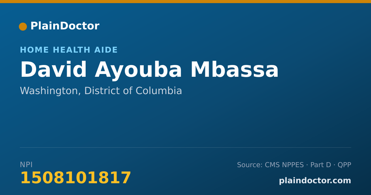 Shareable card for David Ayouba Mbassa - Home Health Aide, Washington, DC