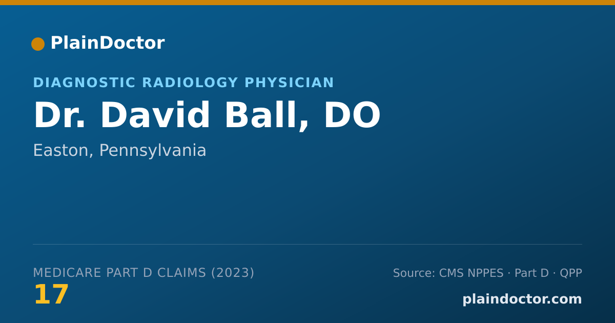 Shareable card for David Ball, DO - Diagnostic Radiology Physician, Easton, PA