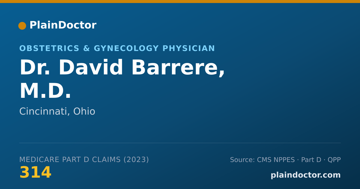 Shareable card for David Barrere, M.D. - Obstetrics & Gynecology Physician, Cincinnati, OH
