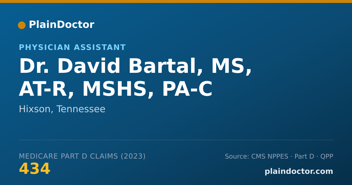 Shareable card for David Bartal, MS, AT-R, MSHS, PA-C - Physician Assistant, Hixson, TN