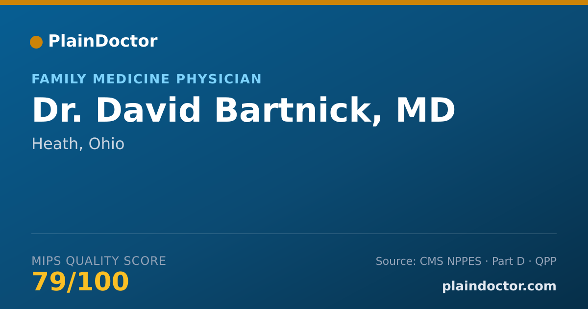 Shareable card for David Bartnick, MD - Family Medicine Physician, Heath, OH