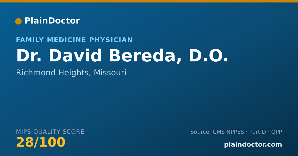 Shareable card for David Bereda, D.O. - Family Medicine Physician, Richmond Heights, MO