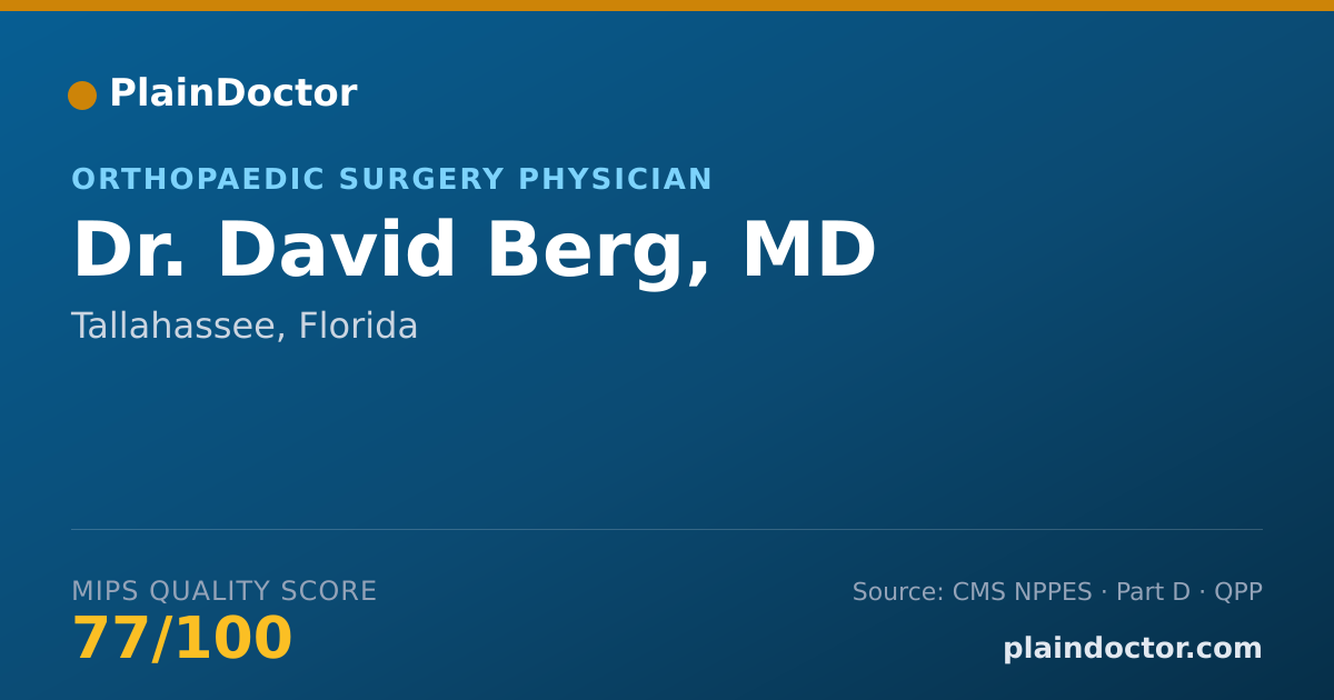 Shareable card for David Berg, MD - Orthopaedic Surgery Physician, Tallahassee, FL