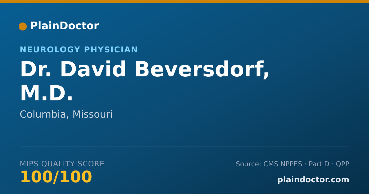 Shareable card for David Beversdorf, M.D. - Neurology Physician, Columbia, MO