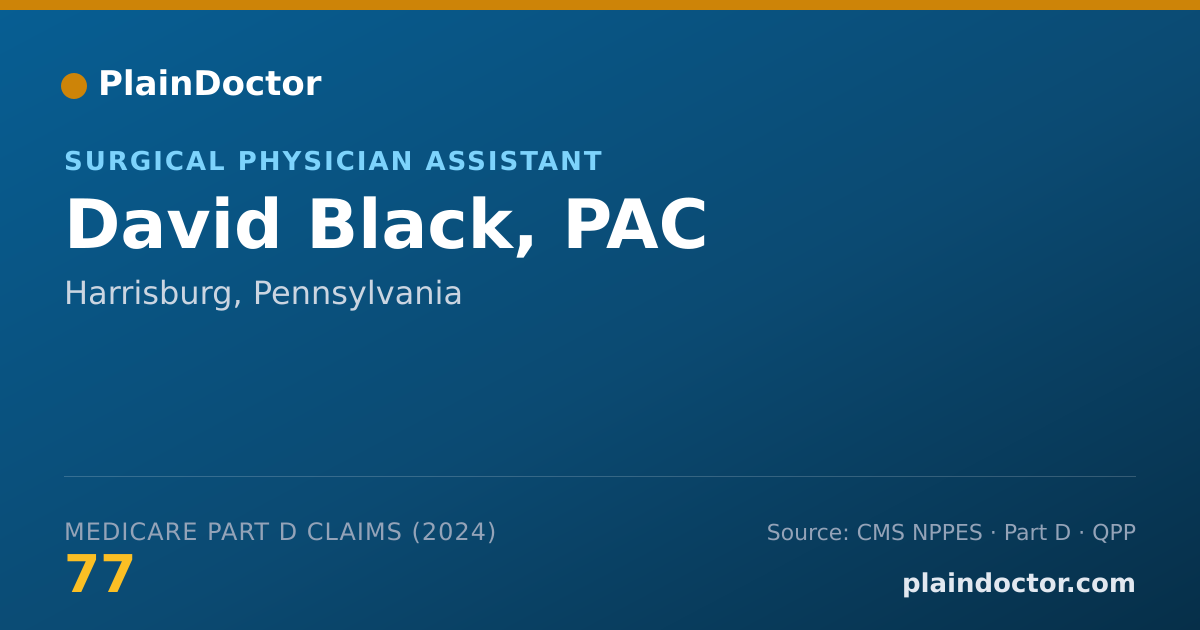 Shareable card for David Black, PAC - Surgical Physician Assistant, Harrisburg, PA