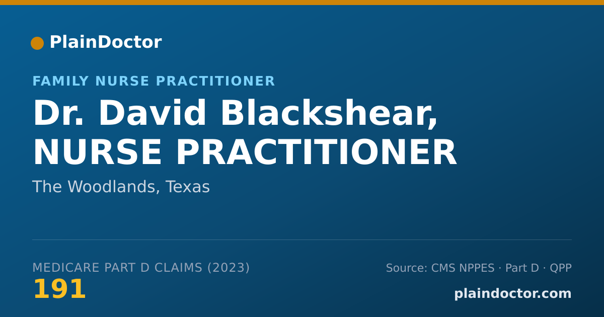 Shareable card for David Blackshear, NURSE PRACTITIONER - Family Nurse Practitioner, The Woodlands, TX