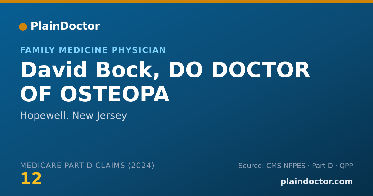 Shareable card for David Bock, DO DOCTOR OF OSTEOPA - Family Medicine Physician, Hopewell, NJ