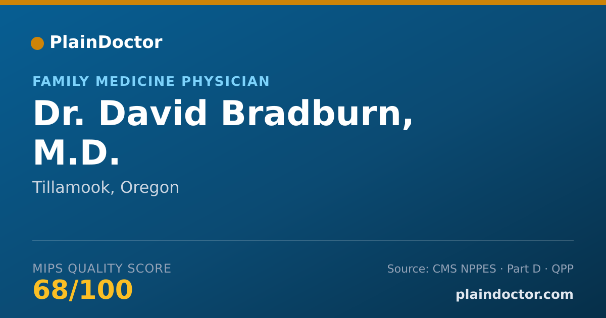 Shareable card for David Bradburn, M.D. - Family Medicine Physician, Tillamook, OR