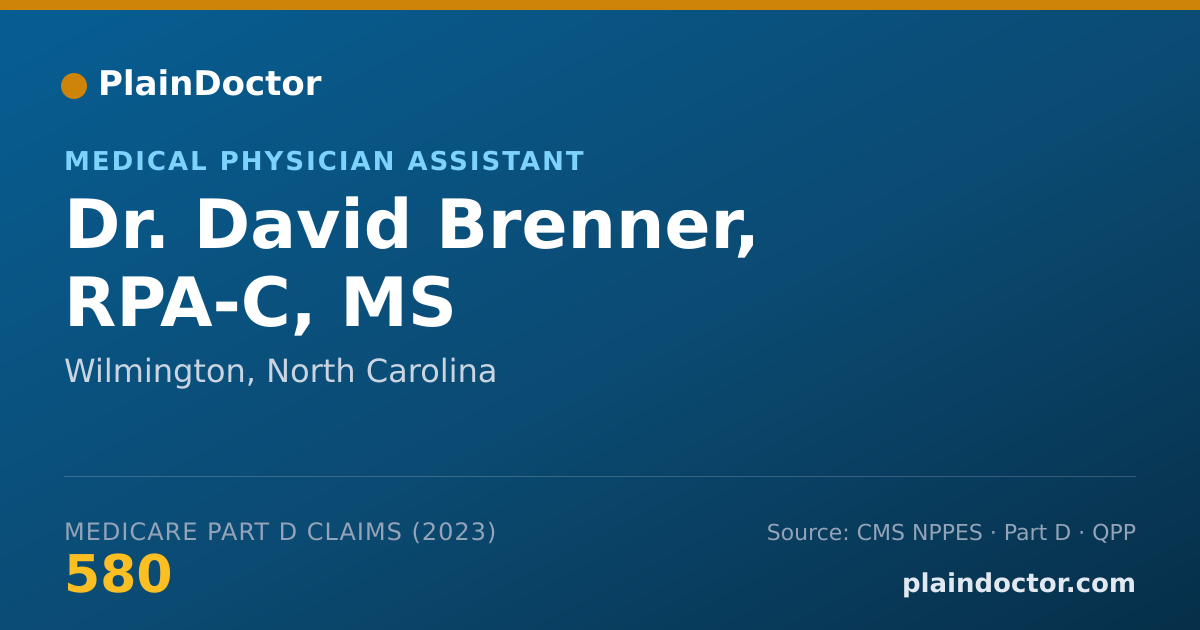 Shareable card for David Brenner, RPA-C, MS - Medical Physician Assistant, Wilmington, NC