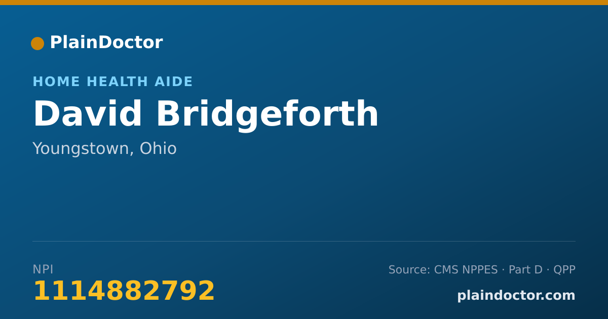 Shareable card for David Bridgeforth - Home Health Aide, Youngstown, OH