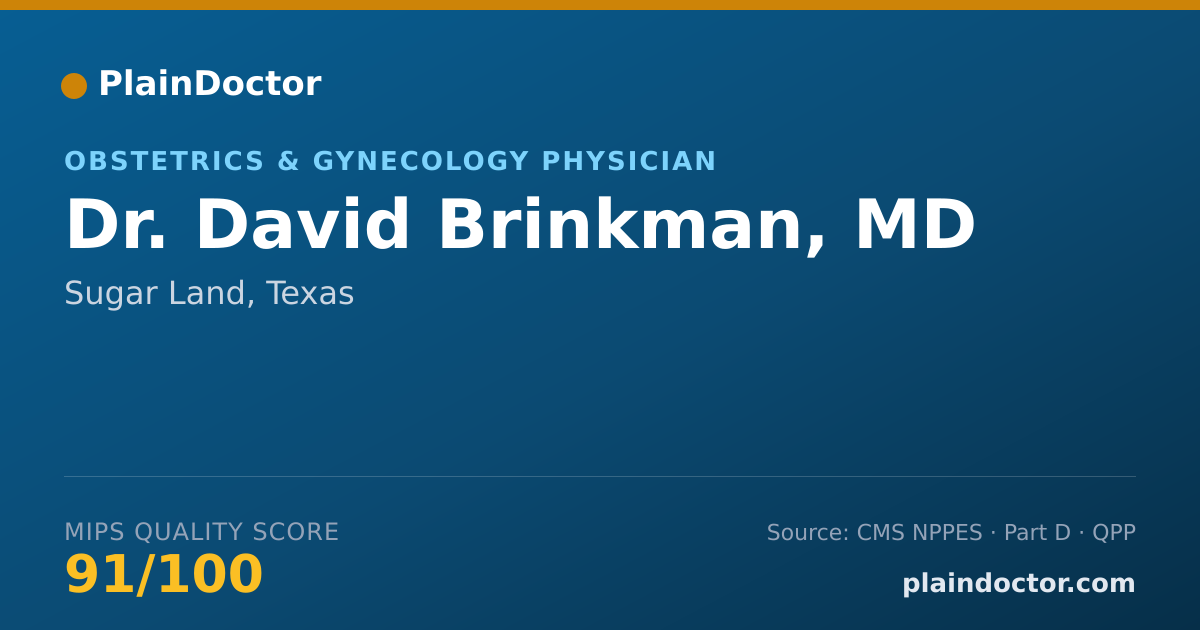 Shareable card for David Brinkman, MD - Obstetrics & Gynecology Physician, Sugar Land, TX