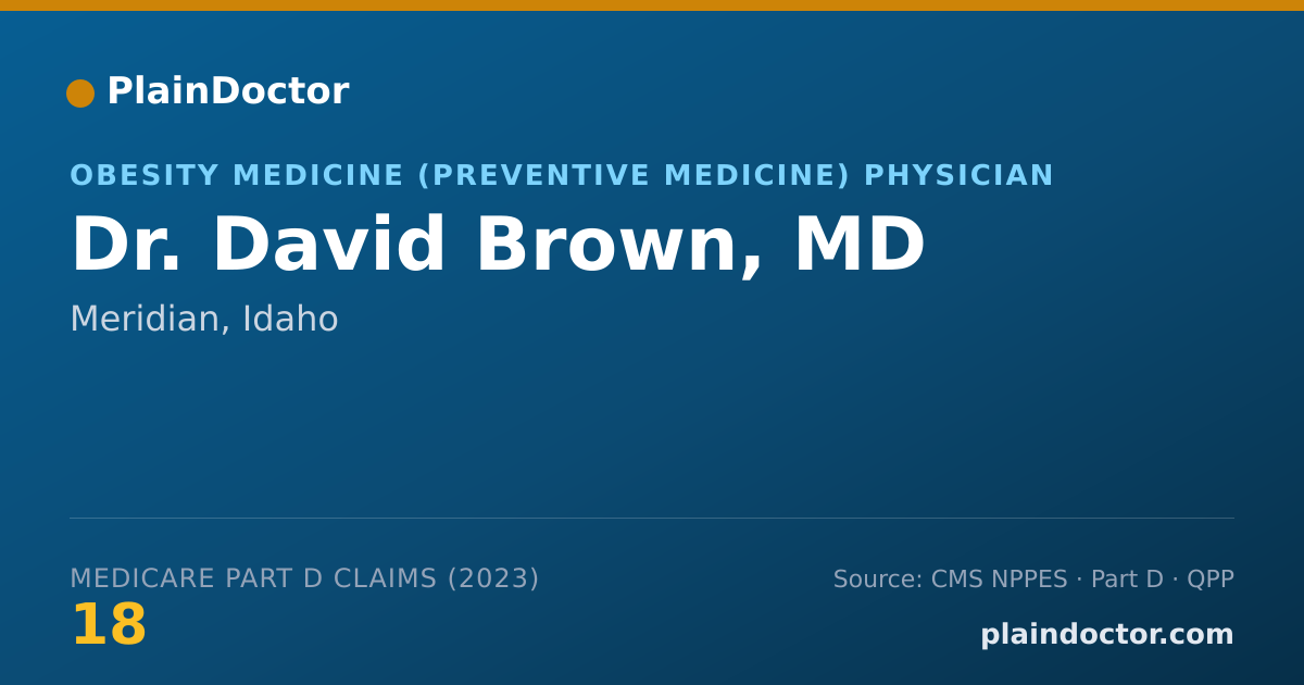 Shareable card for David Brown, MD - Obesity Medicine (Preventive Medicine) Physician, Meridian, ID