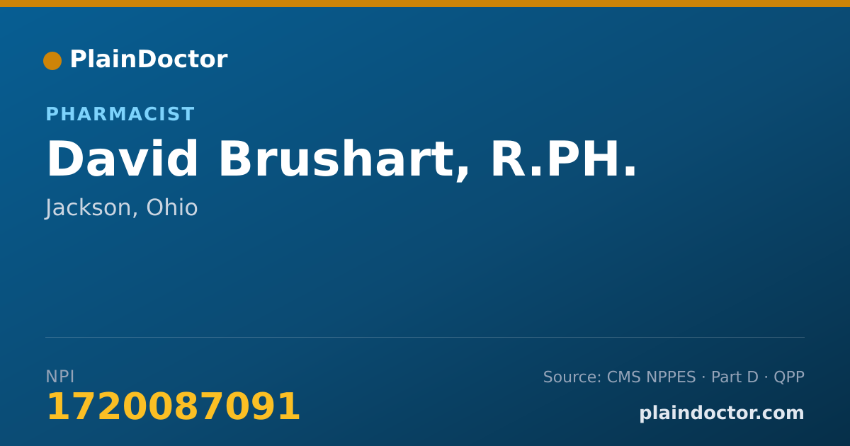 Shareable card for David Brushart, R.PH. - Pharmacist, Jackson, OH