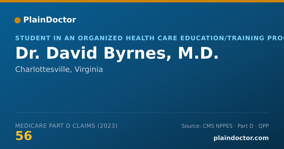 Shareable card for David Byrnes, M.D. - Student in an Organized Health Care Education/Training Program, Charlottesville, VA
