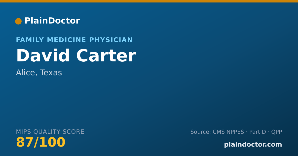 Shareable card for David Carter - Family Medicine Physician, Alice, TX