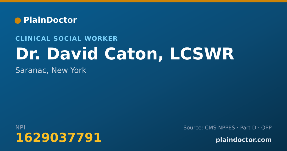Shareable card for David Caton, LCSWR - Clinical Social Worker, Saranac, NY
