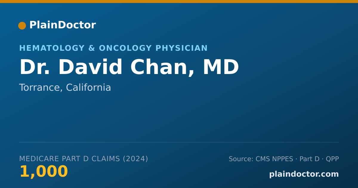 Shareable card for David Chan, MD - Medical Oncology Physician, Torrance, CA