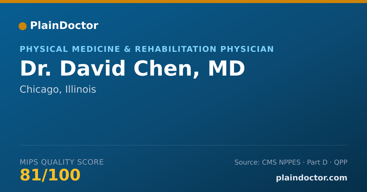 Shareable card for David Chen, MD - Physical Medicine & Rehabilitation Physician, Chicago, IL