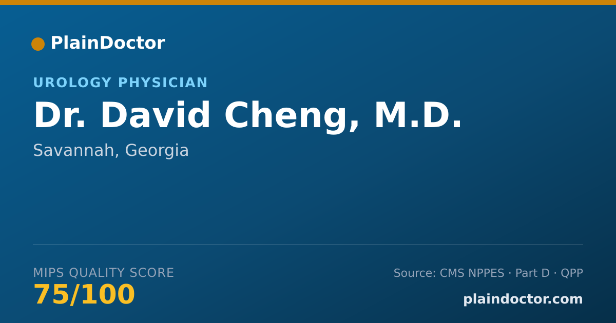 Shareable card for David Cheng, M.D. - Urology Physician, Savannah, GA