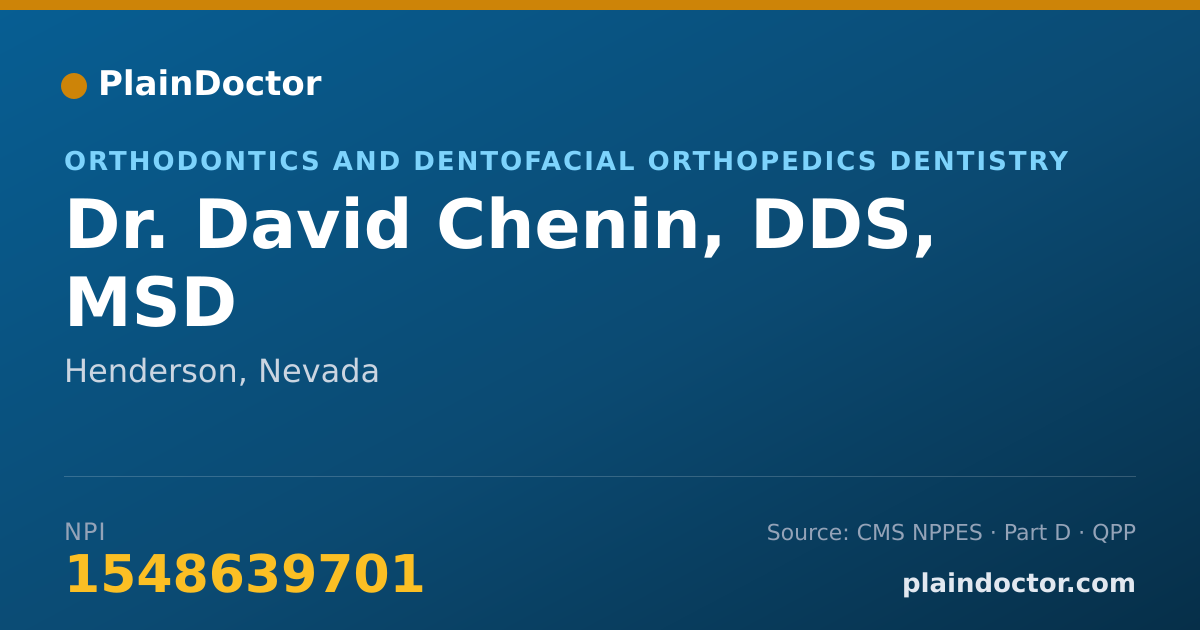 Shareable card for David Chenin, DDS, MSD - Orthodontics and Dentofacial Orthopedics Dentistry, Henderson, NV