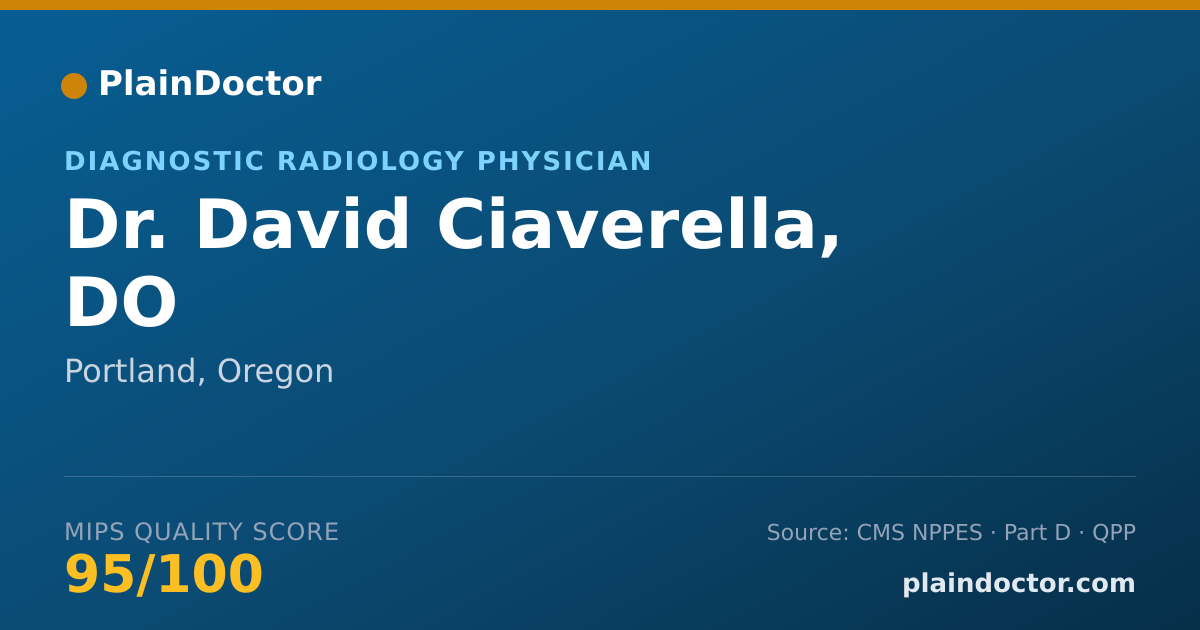 Shareable card for David Ciaverella, DO - Diagnostic Radiology Physician, Portland, OR