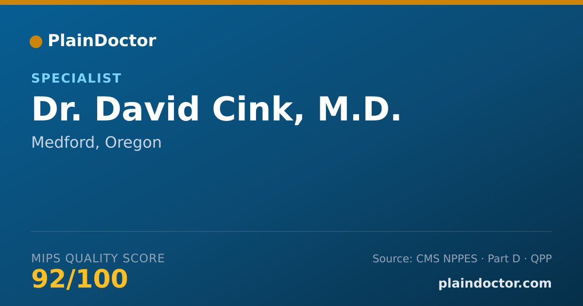 Shareable card for David Cink, M.D. - Specialist, Medford, OR