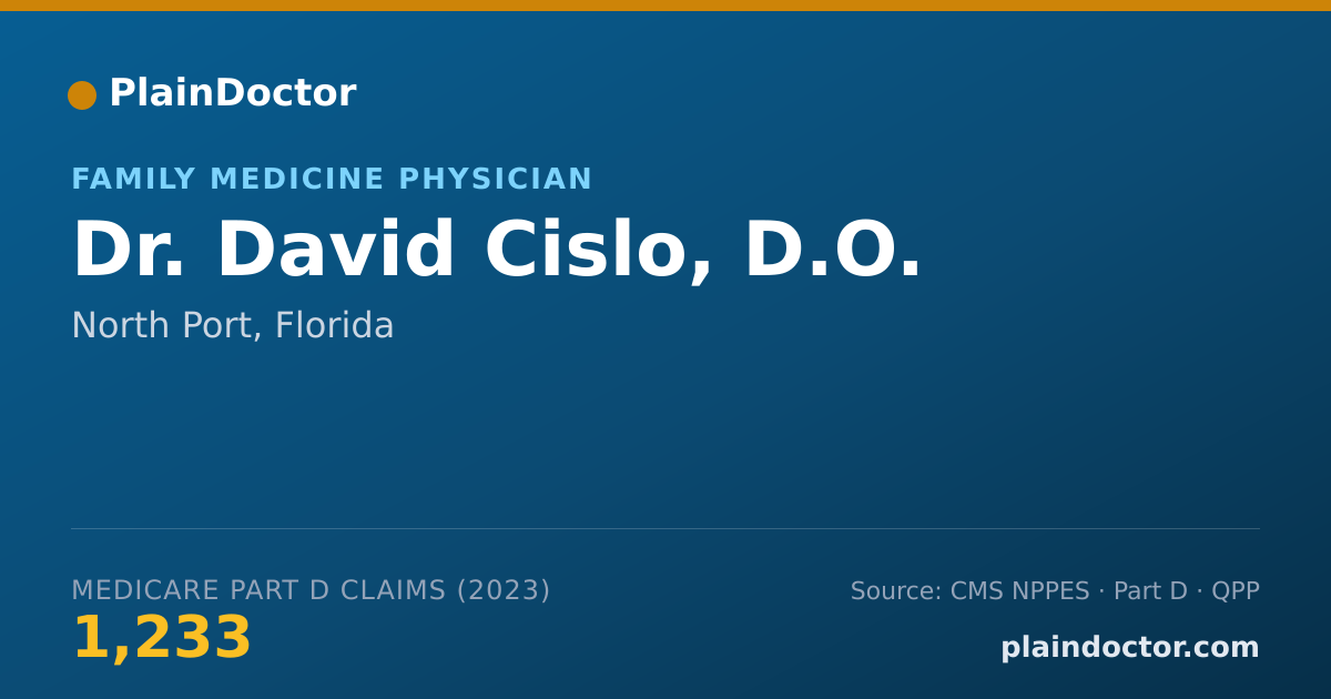 Shareable card for David Cislo, D.O. - Family Medicine Physician, North Port, FL