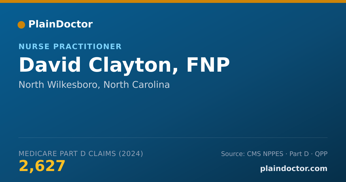 Shareable card for David Clayton, FNP - Nurse Practitioner, North Wilkesboro, NC