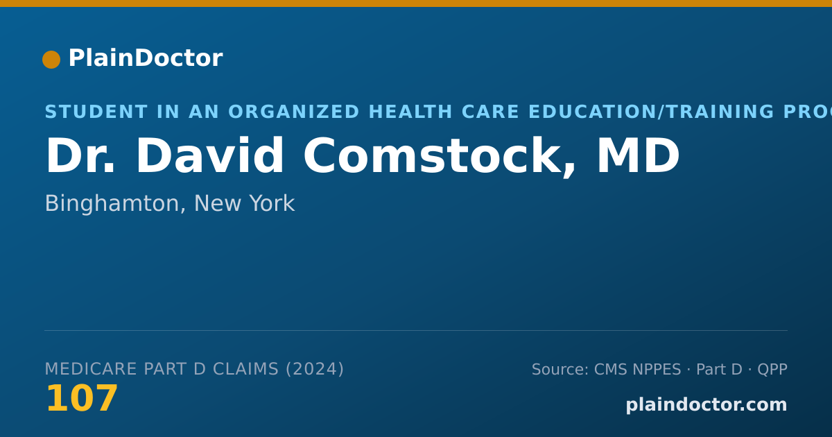 Shareable card for David Comstock, MD - Student in an Organized Health Care Education/Training Program, Binghamton, NY