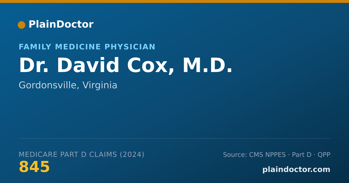 Shareable card for David Cox, M.D. - Family Medicine Physician, Gordonsville, VA